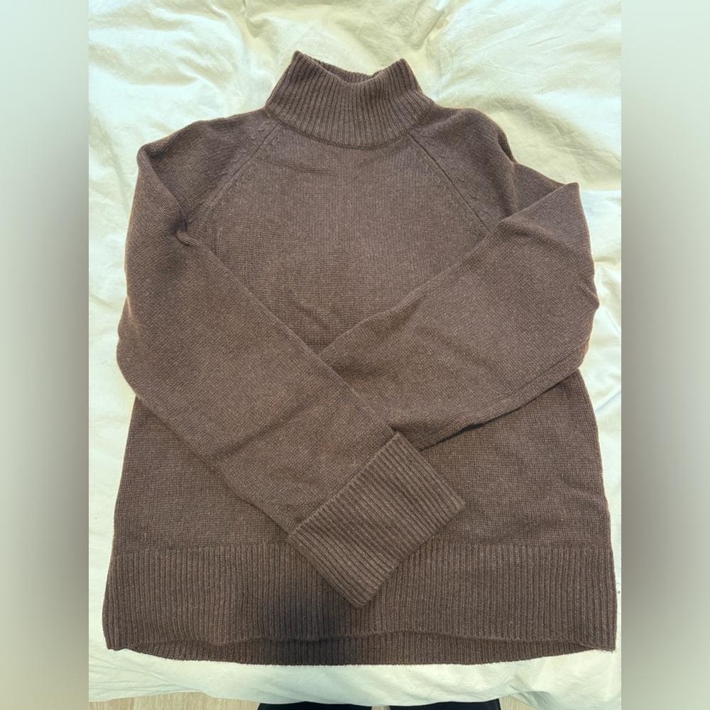 Reformation Cashmere Chocolate Turtleneck Sweater